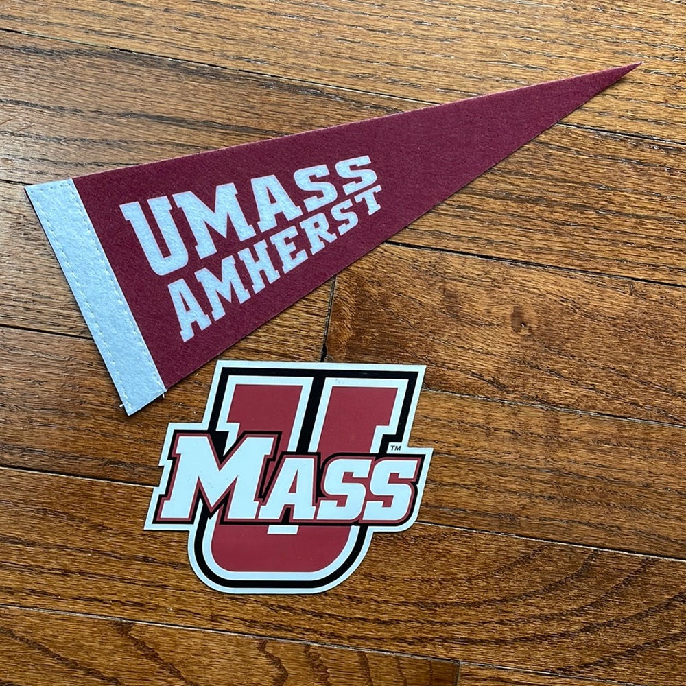 UMass Car Magnet and mini flag